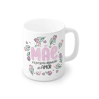 Caneca de Porcelana 320 ml Decoração Spot - sortidas Mãe, (1 lado da caneca). 265