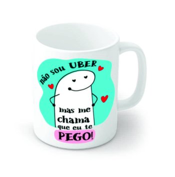 Caneca de Porcelana 320 ml decoração sortidas Flork, (1 lado da caneca).
