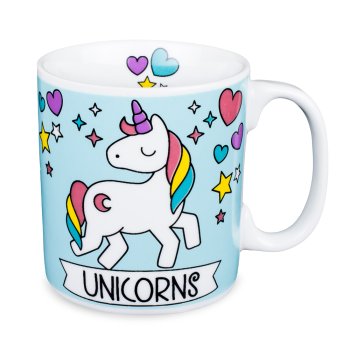 Caneca de Porcelana 320 ml decoração faixa- Unicórnio 7