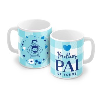 Caneca de Porcelana 320 ml decoração faixa - Melhor Pai de todos 5530