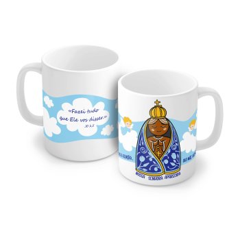 Caneca Porcelana 320 ml - Santos e Santas - Nossa Senhora Aparecida 6090