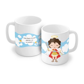 Caneca Porcelana 320 ml - Santos e Santas - São Miguel Arcanjo 6093
