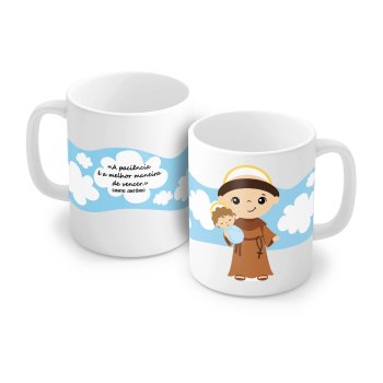 Caneca Porcelana 320 ml - Santos e Santas - Santo Antonio 6094