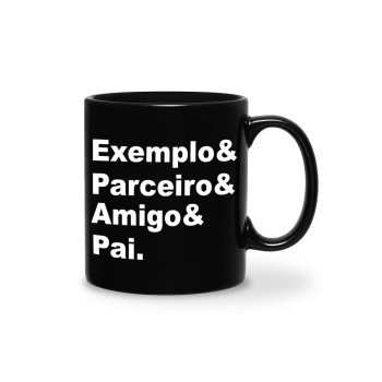 Caneca Porcelana cor Preta 320 ml - Pais Sortidos Spot