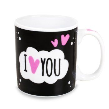 Caneca de Porcelana 320 ml decoração faixa 320- Love I Love You